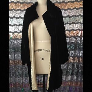 Vintage 1920's Art Deco Coat Black Velvet Silk